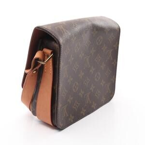 Louis Vuitton Cartessier Shoulder Canvas Leather Brown Monogram Bag